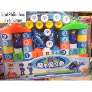 Xếp hình 91 chi tiết lớn chủ đề cảnh sát (2in1) (ảnh thật)