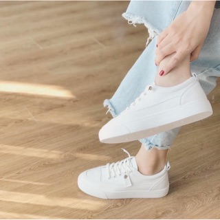 (hot 2020)giày nữ trắng trơn from đẹp dây rút(freeship)