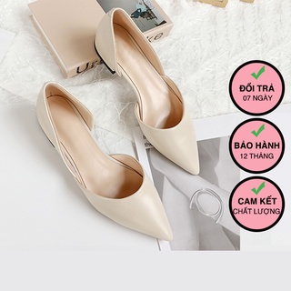Giày búp bê nữ ZINA mũi nhọn, giày đế bằng khoét hông bít mũi chuẩn hàng VNXK Z806