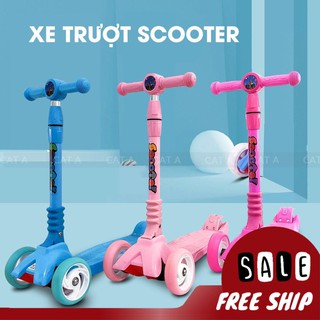 [BH Chính Hãng] XE TRƯỢT SCOOTER  CAO CẤP JC750  -  Bánh xe cao su có đèn phát sáng, gấp gọn, tải trọng cao !
