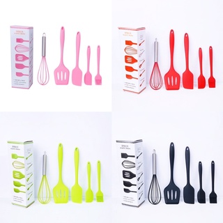 Bộ dung cụ nhà bếp nấu ăn 5 món size to - Set 5 món dụng cụ làm bánh bằng silicon cao cấp chịu nhiệt cao, chống trầy.