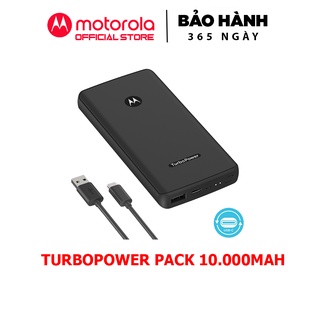 Sạc dự phòng sạc nhanh 18W - 2 cổng USBA - TypeC - Motorola TurboPower Pack - USBQC3.0 - PD18W - Bảo hành 12 tháng