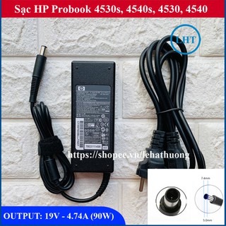 Sạc Laptop HP Probook 4530s 4540s OUTPUT 19V - 4.74A (90W) Chân Kim To kích thước 7.4mm x 5.0mm - Hàng Nhập Khẩu