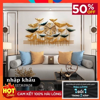 Đồng Hồ Treo Tường Trang Trí -Decor Tường Mã 2858-Họa Tiết Thiên Nhiên-Đổi Mới 24 Tháng -Kt 100*50cm