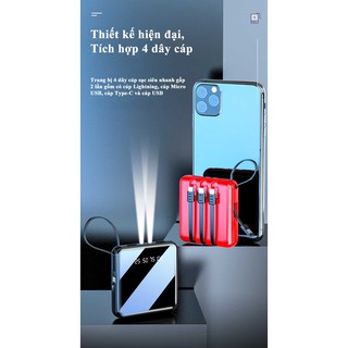 Sạc Dự Phòng YM-300S 20000mAh Sạc Nhanh 10W Tích Hợp Cổng Sạc USB, Type C, Lightning, Micro USB - VL