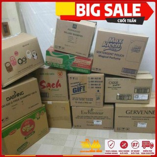 Thùng giấy, thùng carton lớn cũ đủ loại để đóng hàng, dày