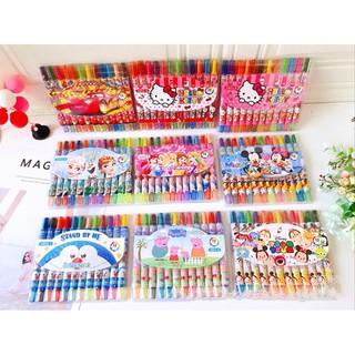 SET 12 CÂY BÚT CHÌ MÀU XOAY HELLO KITTY - DORAEMON