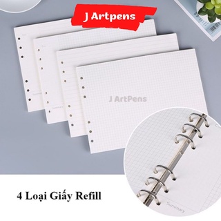 Tập 60 Tờ Giấy Refill Giấy Sổ còng Binder Ngang A4 6 Lỗ Kẻ Ngang Kẻ ô vuông Caro Gird - Line