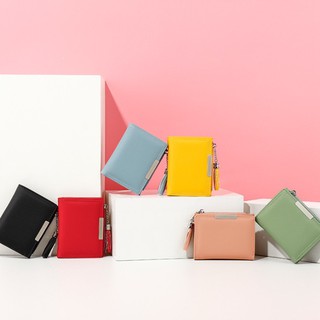 Ví ngắn cầm tay Mua Tất dáng gập da trơn kèm khóa tua rua (muatatshop)