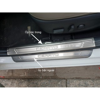 Ốp Bậc Cửa Xe Kia Cerato 2019 2020 2021 mẫu INOX.