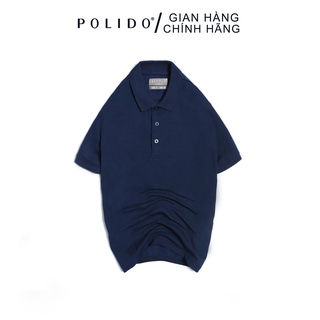 Áo Polo Nam CEFFYLO Màu Xanh Navy Vải Cotton Co Giãn Form Slimfit