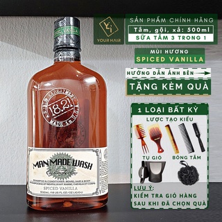 Spiced Vanilla | Sữa TẮM GỘI XẢ 3 trong 1 | 18.21 Man Made Wash 3 in 1 - 532ml