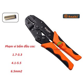Kìm bấm cos nối Asaki AK-9124 1.7 ~ 6.5mm2 - Kềm bấm cốt nối (Kìm bấm đầu cote Asaki)