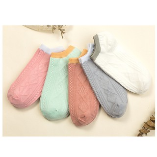 Tất Vớ Cổ Ngắn Gân Sọc Viền