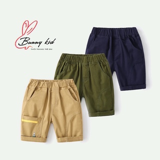 Quần kaki WELLKIDS, quần short bé trai hoạ tiết túi độc đáo (kz3278)