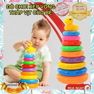 Đồ Chơi Xếp Vòng Mầm Non Anto Giúp Bé Nhận Thức Kích Thước Màu Sắc H1