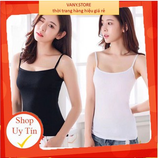 Áo hai dây dáng ôm không đệm vải cotton sang mịn cao cấp❤️FREESHIP❤️ 2 dây nữ co giãn tốt dễ chịu thoải mái mã DAY6