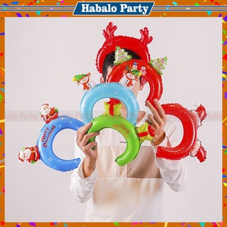 Set 10 Bong Bóng Trang Trí Giáng Sinh Noel, Christmas Hình Băng Đô