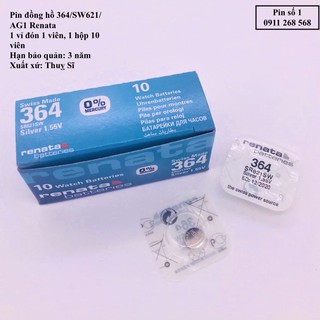 5 viên pin đồng hồ 364/SR621W Renata Thuỵ Sĩ