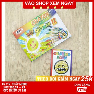 Hộp bút sáp màu 12 cây  FREESHIP  Có video thật  Hộp bút sáp màu 12 cây cực đẹp cho bé - Phát Huy Hoàng