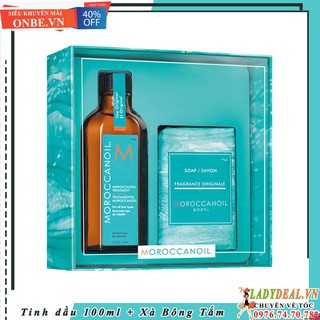 [ Ladydeal.vn - GIF ]  BỘ ĐÔI TINH DẦU MOROCCANOIL 100ML + XÀ BÔNG TẮM MOROCCANOIL BODY SOAP 200G