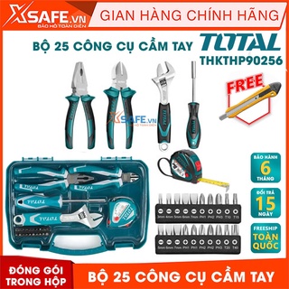 Bộ 25 công cụ dụng cụ cầm tay TOTAL THKTHP90256 phù hợp cho kỹ thuật, công trình, dân dụng