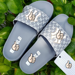 Dép unisex 𝐌𝐋𝐁 màu xám chữ thêu nổi FULL HỘP THẺ