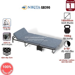 Giường xếp gấp 3 khúc Nikita GB390 - 180x90cm [GB365 - GB375]