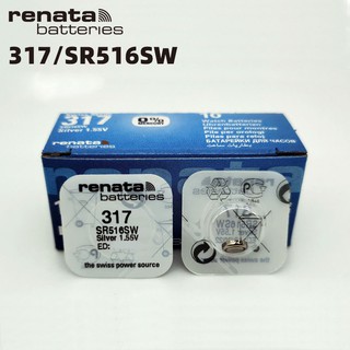 Pin đồng hồ Thụy Sỹ RENATA 317 / SR516SW silver bạc Made in Swiss (Loại tốt - Giá 1 viên)