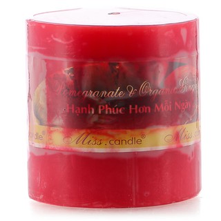 Nến thơm trụ tròn D6H6 Miss Candle MIC0826 6 x 6 cm (Đỏ, hương dâu tây)