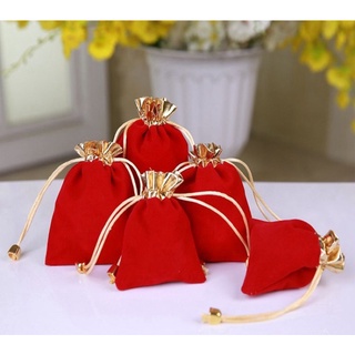 [ FREE SHIP] Túi dây rút nhung mềm viền vàng đựng trang sức, vòng tay, nhẫn, quà tặng