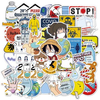 Sticker HOẠT HÌNH PHÒNG BỆNH nhựa PVC không thấm nước, dán nón bảo hiểm, laptop, điện thoại, Vali, xe, Cực COOL #159