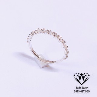 Nhẫn nữ bạc ta vặn xoắn gắn đá nhỏ - Nhẫn Bạc Bibi