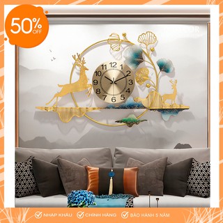 Đồng Hồ Treo Tường, Đồng Hồ Trang Trí Decor Hươu Mã 2153