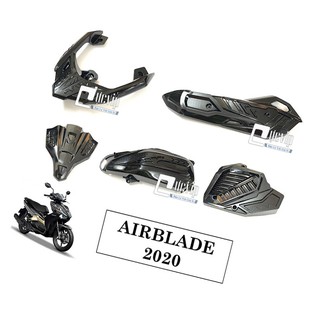 [Giá Hủy Diệt] Bộ 5 Món Bảo Vệ Airblade 2020 Full Đen (Che Pô, Che Quạt Gió, Mão, Cảng, Pô E) 2956