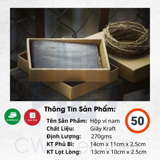 50 Hộp giấy kraft ví nam tự gấp- hộp quà tặng handmade