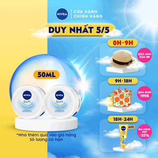 Bộ đôi Kem dưỡng làm mềm da NIVEA Soft Crème 50ml/hũ 89054