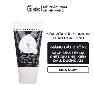 Sữa rửa mặt nam than hoạt tính 30Shine Skin&amp;Dr dưỡng ẩm trắng da sạch sâu cho da mụn - 30Shine phân phối chính hãng