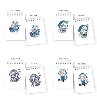 Sổ tay in hình GAWR GURA Hololive Vtuber anime chibi lò xo 6x10 ghi chú tiện lợi học tập xinh xắn