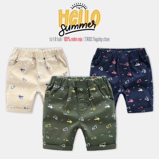 Quần Kaki cho bé WELLKIDS hoạ tiết xe cẩu hàng xuất Âu Mỹ
