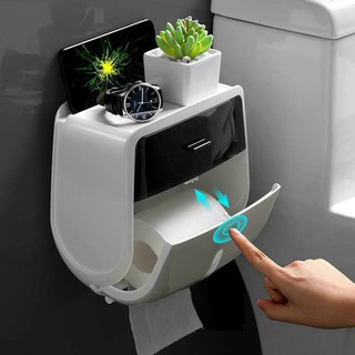 Hộp giấy cuộn 2 tầng có ngăn kéo chống nước Huamili