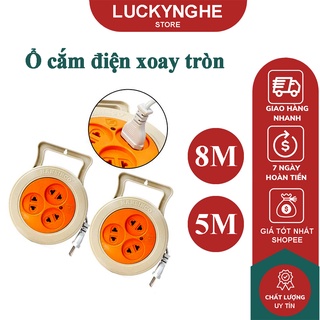 Ổ cắm điện xoay tròn 3 lỗ cắm dây 5m/8m hàng Việt Nam