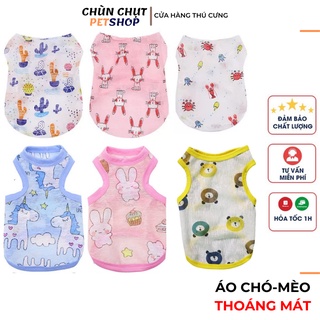 Áo thun thoáng mát xuân hè cho Chó Mèo - Hoạ tiết siêu dễ thương ChunChut PetShop