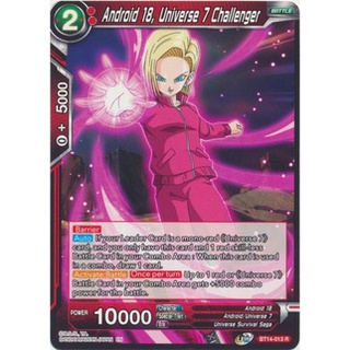 Thẻ bài Dragonball - TCG - Android 18, Universe 7 Challenger / BT14-013'