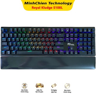 Bàn Phím Cơ Gaming Royal Kludge RKS108L Rainbow Switch Quang Học (Đen) Siêu Bền - Hàng Like New Siêu Đẹp