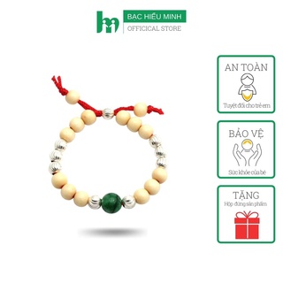 Vòng tay dâu tằm BẠC HIỂU MINH LTE050 dâu tằm thật bạc thật bình an cho bé