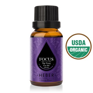 Tinh Dầu Tập Trung Cao Độ Heber - Focus E.O. Blend, Cao Cấp Nhập Khẩu, Thiên Nhiên Nguyên Chất, Xông Hương Thơm Phòng