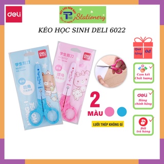 Kéo thủ công học sinh Deli, Xanh/Hồng - 1 chiếc - 6022