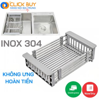 Kệ Inox Gác Bồn Rửa Chén Bát Đa Năng Kéo Dãn Linh Hoạt