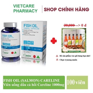 ✅ FISH OIL (SALMON) 1000mg - Dầu cá hồi Nhập khẩu chính hãng Careline Úc hộp 100 viên, 300 viên